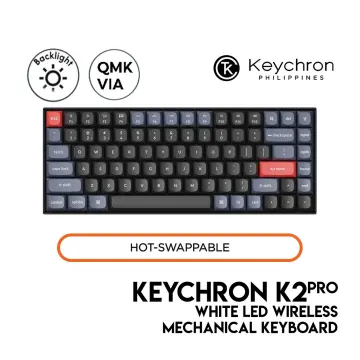 Keychron K2 Pro White QMK/VIA Wireless Mechanical Keyboard