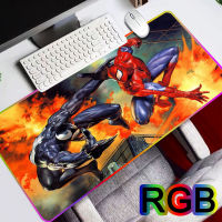 RGB LED Lighting Light SpiderMan Large Mouse Pad Gaming Accessories Kawaii XXL 90*40 PC Laptop Antislip Gamer Mousepad Anime Keyboard Pad Desk Mat