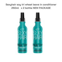 Sexyhair healthy soy tri-wheat leave in conditioner 250ml x 2 อาหารผมชนิดเนื้อน้ำ บางเบามาก ใช้สำหรับเพิ่มเติมความชุ่มชื้นให้แก่เส้นผม ช่วยทำให้ผมเรียบลื่น หวีง่ายไม่พันกัน ลดความแห้งแตกปลาย