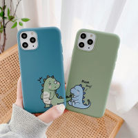 Cute Dinosaur Silicone Protection Phone Cover For 11 12 Pro Max Mini 6 6S 7 8 Plus SE 2020 XR X XS Max Soft TPU Case