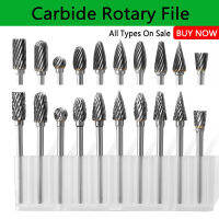 JIJ 10Pcs 1/4 －Blade Alloy Rotary File 1/8－ Handle Grinding Head Set Used For Wood Stone Metal Carving And Polishing Burrs