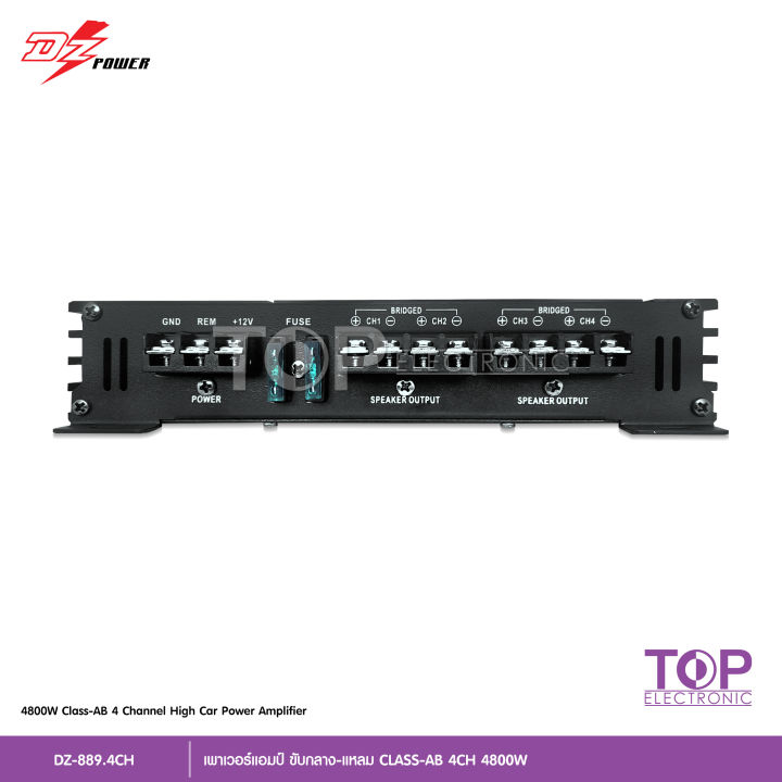 top-dz-power-class-ab-4channel-เพาเวอร์แอมป์-4ชาแนล-คลาสab-สำหรับขับเสียงกลางแหลมหรือซับเบส-กำลังขับ-4800-watts-dz-power-รุ่น-dz-889-4ch-เพาเวอร์ขับกลางแหลม-dz-power