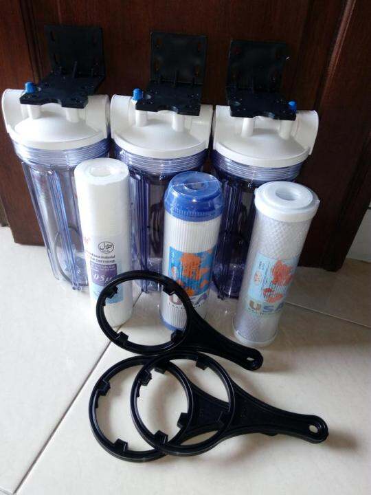 Paket Filter Air 3Tahap Housing Clear 10" tabung filter air