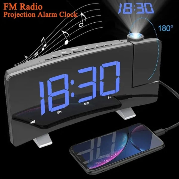 multifuctional-ฉายวิทยุ-fm-นาฬิกาปลุกนาฬิกาดิจิตอลที่มีการชาร์จ-usb-ห้องนอนนาฬิกาผนังตกแต่งบ้าน