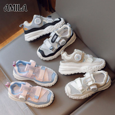AMILA รองเท้ากีฬาแฟชั่นสำหรับเด็ก,ใหม่สำหรับฤดูร้อนฤดูร้อนรองเท้าลำลองตาข่ายเดี่ยวหล่อระบายอากาศได้ดีไม่ลื่น