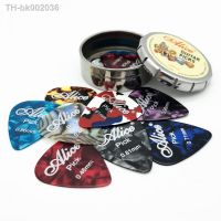 ۩❍ 12 Guitar Picks in 1 Metal Tin Box Alice Accessories Acoustic Electric Mediator Guitarra Violao 0.46 0.71 0.81 0.96 mm