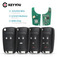 KEYYOU 2/3/4/5ปุ่ม Kunci Remote Mobil DIY สำหรับ OPEL/รุ่น Astra ของ VAUXHALL J Corsa E Insignia Zafira C 2009-2016 315 / 433MHz ชิป ID46