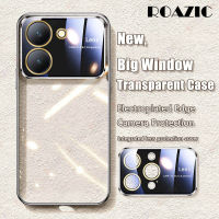 ROAZIC เคสสำหรับ VIVO โปร่งใสหน้าต่างขนาดใหญ่หรูหรา Y36เคสใส่โทรศัพท์ไฟฟ้า5G พร้อมฟิล์มเลนส์ป้องกันซองนุ่มกันกระแทกฝาหลัง