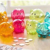 New Transparent Plastic Money Saving Box Case Coins Piggy Bank Cartoon Pig Shaped Child Lovers Gift For Home Decor Dropshipping