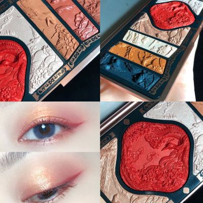 卐℡ Chinese Ancient Style Luxurious Nude Glitter Eyeshadow Pallete Matte Shimmer makeup Palette blush Powder Cosmetic eye shadow