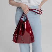 【jw】✒♕﹍  Female Large Capacity Ladies Shopping Fashion Patent Leather Shoulder Color Tote Handbags