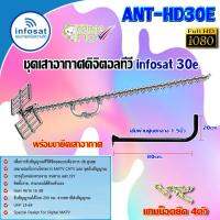 ชุดเสาอากาศดิจิตอลทีวี infosat รุ่น ANT-HD30E พร้อมขางอ 100cm.ยึดเสาอากาศ แถมน็อตยึด4ตัว