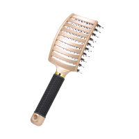 Boar Hair Brush Hair Comb Curved Vented Styling Hairbrush Detangling Thick Hair Massage Blow Drying Brush Hairbush Comb for Hair