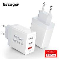 Essager 30W USB Type C ชาร์จเร็ว3.0สำหรับ iPhone 14 Xiaomi Samsung 3พอร์ตปลั๊กหลายรูผนังโทรศัพท์มือถือชาร์จเร็วแท่นชาร์จผนัง