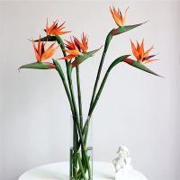 [HOT QINLXKLWGGH 554] 1PC ประดิษฐ์ Strelitzia ดอกไม้ปลอม Bird Of Paradise 60ซม. จำลองสำหรับดอกไม้ Art Holiday Home Party Decor