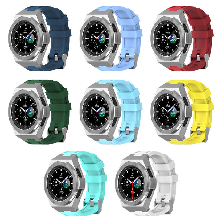 ชุด-mod-สำหรับ-samsung-galaxy-watch-4-classic-46-stainless-steel-case-shell-สายซิลิโคนสำหรับ-galaxy-watch-4-classic-46-modification-kit-ไม่รวมนาฬิกา