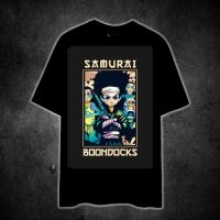 เสื้อยืดลายอะนิเมะ SAMURAI BOONDOCKS สำหรับทุกเพศ100ผ้าฝ้าย