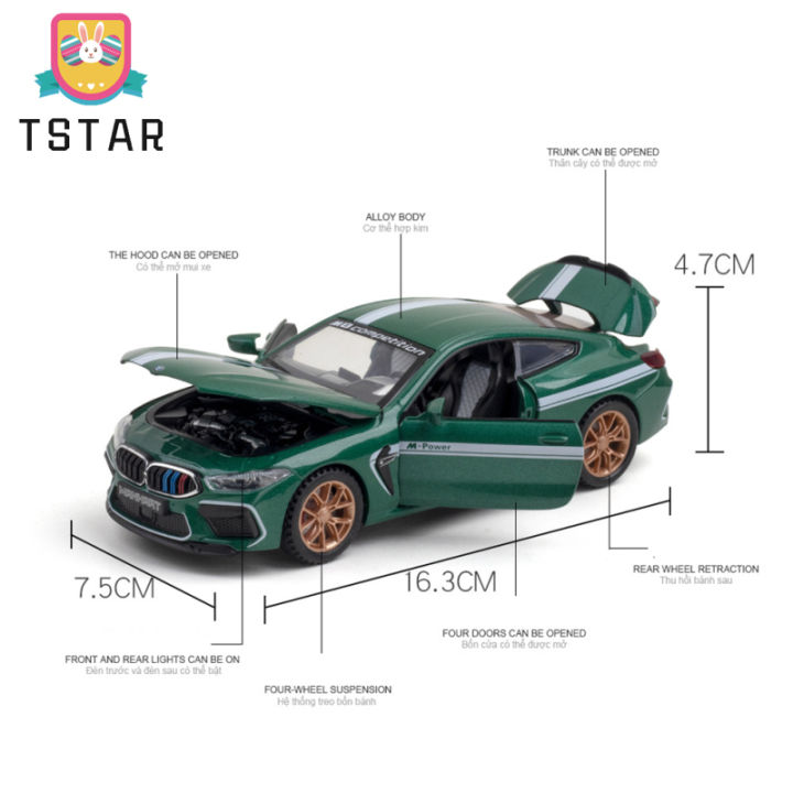 1-32-bmw-m8-thunder-alloy-racing-รถโลหะเครื่องประดับรถของเล่นสำหรับของขวัญเด็ก-collection-cod