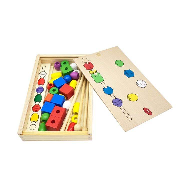 montessori-ของเล่นไม้หลากสีสําหรับเด็ก-2-ปี