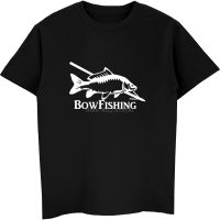 Bow Fish Catfish Angling Hooks Tackle T-Shirt Summer Men Cotton T Shirt Casual Hip Hop Tees Tops Harajuku Streetwear Fitness