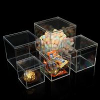 Transparent Acrylic Boxes With Cover Plastic Organizer Gift Packing Box Food Candy Storage Container For Home Figure Toy Display Cups  Mugs Saucers