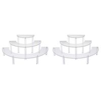 2X Transparent Removable Acrylic Cake Display Stand for Party Round Cupcake Holder Bakeware Wedding Birthday Decoration