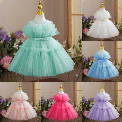 1-5 Years Old Baby Girl Dress Fashion Dress Lace Bow Sleeveless Princess Dress Birthday Party Wedding Flower Girl Dress