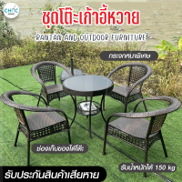 ชุดโต๊ะเก้าอี้ ชุดโต๊ะกาแฟ ชุดโต๊ะในสวน โต๊ะสนามในสวน โต๊ะนั่งเล่น garden furniture set ชุดโต๊ะเก้าอี้สนาม โต๊ะกินข้าว หวายเทียม PE มีเก็บเงินปลายทาง