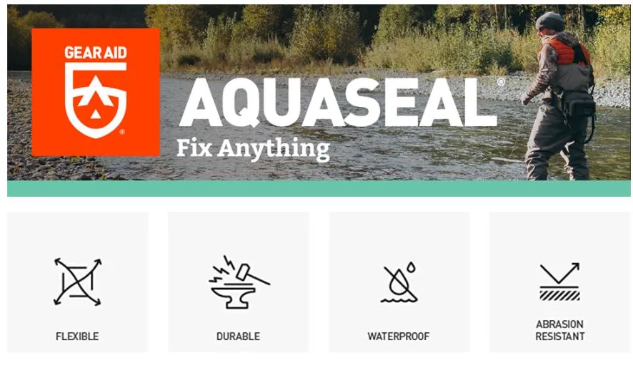 Gear Aid Aquaseal FD Flexible Repair Adhesive for Outdoor Gear and Vinyl, Clear Glue, 0.75 oz