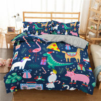 Homesky Dinosaur Paradise Bedding Set Jurassic World Tyrannosaurus Children Cartoon Comforter Cover Set 3Pcs bedclothes