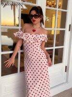 ✖✶☫ ocehrk Julissa mo-polka dot vestido com babados para mulheres off-the-ombro elegante de festa praia férias verão 2019