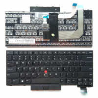 ใหม่เราภาษาอังกฤษสำหรับ IBM Thinkpad T470 A475 T480 A485แสงสีดำกับแป้นพิมพ์แล็ปท็อปสมุดบันทึกจุดติด