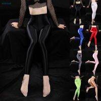 【HODRD】Women Shiny Glossy Opaque Leggings Super Elastic Slim Trousers Yoga Pants 2023 hot sale new【Fashion Woman Men】