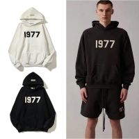 Plus size FOG FEAR OF GOD double-line essentials new loose 1977 cap flocking print high street couple long-sleeved hooded sweater