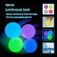 CGGUE Glow In The Dark เรืองแสง Sticky Squash ความวิตกกังวล Decompression Ball TPR Party ตกแต่ง Sticky Ball Sticky Wall Ball Decompression ของเล่น Luminous Balls Luminous Sticky Balls