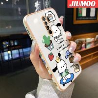 เคส JIUMOO สำหรับ Xiaomi Redmi 9 Prime Xiaomi MI POCO เคส M2การ์ตูน Sanrio Pochacco หรูหรากันกระแทกเคสโทรศัพท์ชุบโลหะแบบขอบสี่เหลี่ยมเคสซิลิโคนแฟชั่นคลุมทั้งหมดเคสป้องกันเลนส์กล้อง