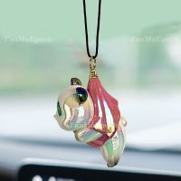 Cartoon Electroplated Colorful Acrylic Panda Model Decor Auto Rearview Mirror Hanging Pendant Cute Rabbit Ornaments Accessories