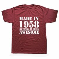 Made In 1958 Awesome T Shirt Men Cotton 64 Years Old Tshirt Tshirt Camiseta Clothing Funny Birthday Gildan