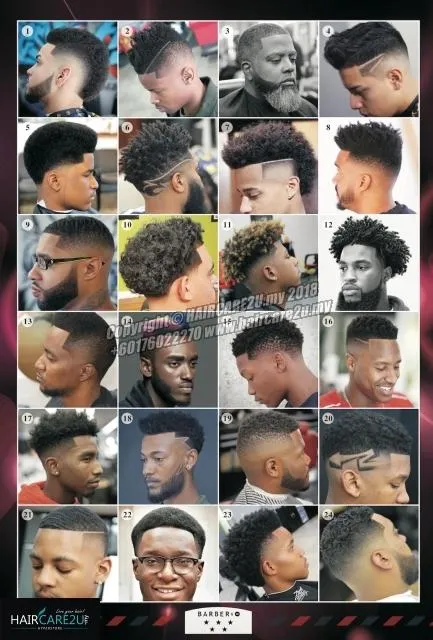 black men haircut poster