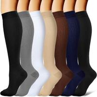 ☑  Compression Stockings Blood Circulation Promotion Slimming Compression Socks Anti-Fatigue Comfortable Solid Color Socks