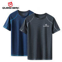 QUESHARK Professional Men แห้งเร็ววิ่ง T เสื้อเสื้อยืดผู้หญิง Breathable Camping เดินป่าเสื้อยืดปั่นจักรยาน Tees M-8XL ขนาดเอเชีย