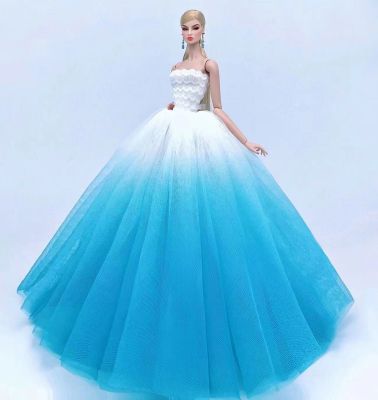 case for barbie doll clothes Princess dress trailing wedding bride marriage dress for barbie accessories toys house ornaments