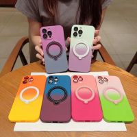 กระเป๋าใส่ของขาตั้งแม่เหล็กไล่ระดับสีสำหรับ iPhone 1513 12 11 14 Pro Max iPhone 15 Plus ฝาครอบชาร์จไร้สาย Magsafe