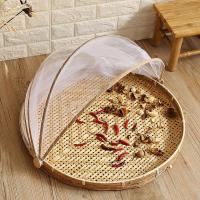 Food Serving Basket Hand-Woven Dustproof Cover Storage Container Fruit Vegetable Bread Storage Basket For Outdoor Picnic