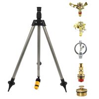 Garden Watering System Stainless Steel Tripod Impact Sprinklers Kit for Farmland Plants Flower 360 Degree Automatic Irrigation