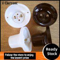 V-ELECTRONIC พลาสติกทำจากพลาสติก ที่ยึดหลอดไฟ LED โลหะสำหรับตกแต่ง สีดำสีขาว ที่วางโคมไฟ ตกแต่งด้วยการตกแต่ง ซ็อกเก็ตกลม E27