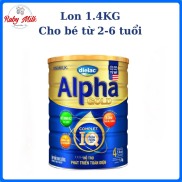 Date 9.2024 Sữa bột Dielac Alpha Gold 4 Lon 1.4kg cho trẻ từ 2- 6 tuổi