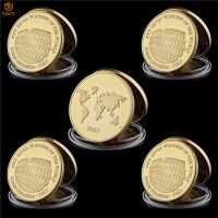 5Pcs/Lot Gold Plated New Seven Wonders Of The Wolrd Italian Colosseum Gold Coin Collection And Souvenirs Gifts