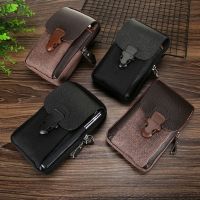 PS Store 1 Pc Single/Double Layer Mens 6.5 Inch Mobile Phone Bag Pu Leather Double Zipper Mens Waist Bag Coin Purse