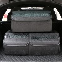 ❀ Collapsible Car Storage Box Crocodile Grain Leather Organizer For Car Trunk Box Organizer Auto Tidying Storage Bag Watertight